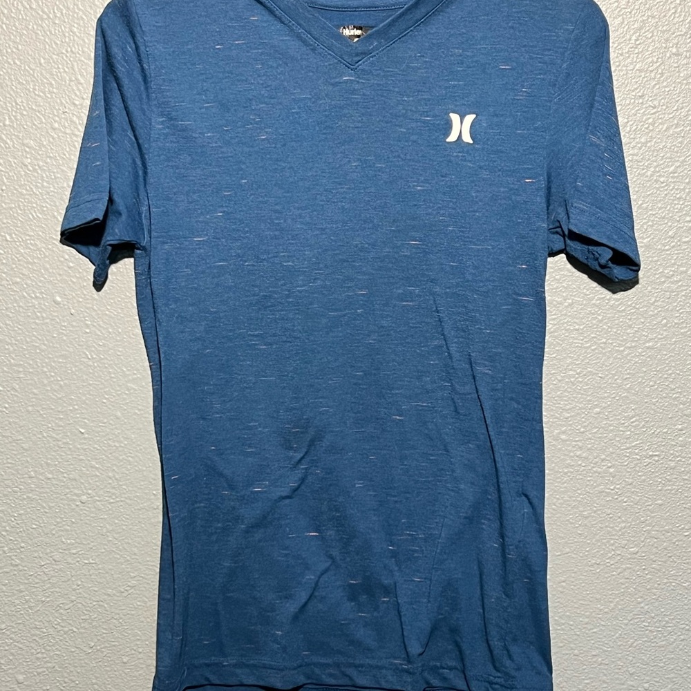 Hurley Kids Blue V-Neck Shirt Surf Skate Streetwear Tee